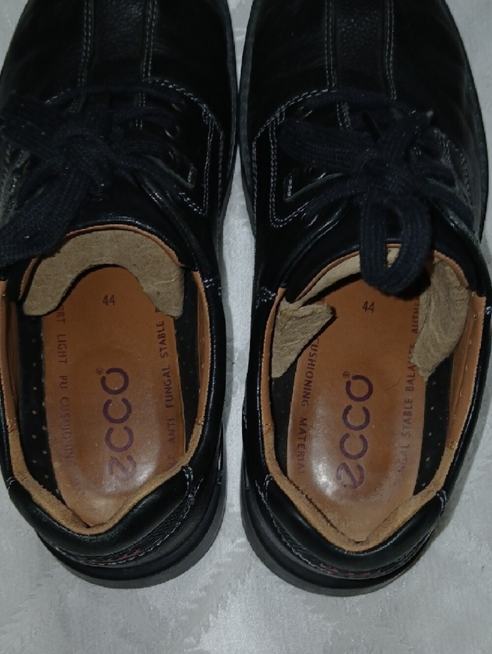 Ecco Black Leather Lace-Up Oxford Shoes for Men Size 44 - Picture 4 of 6
